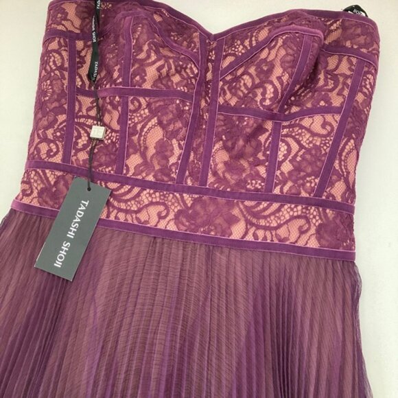 Tadashi Shoji Evening Dress Chiffon Lace - Picture 5 of 13